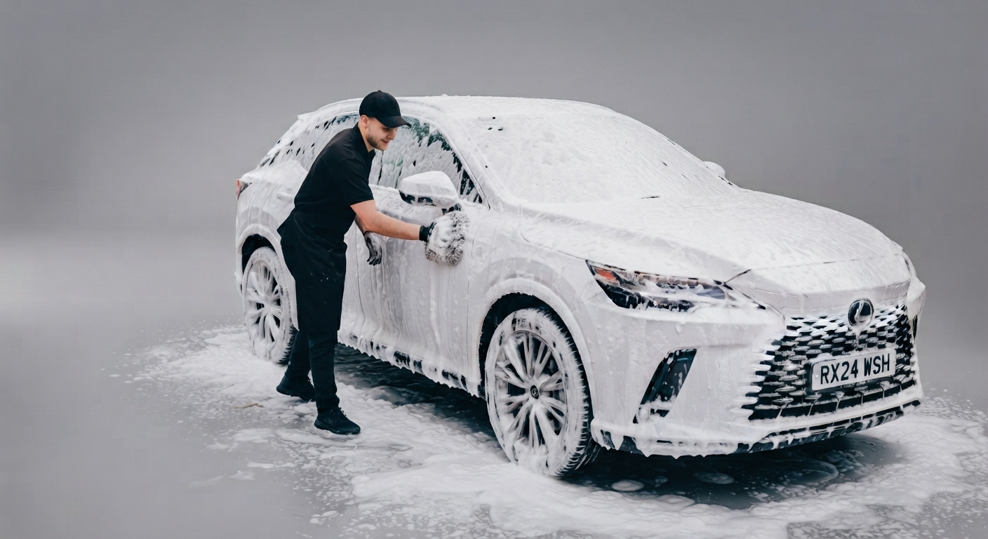 Luxury sports car hand wash